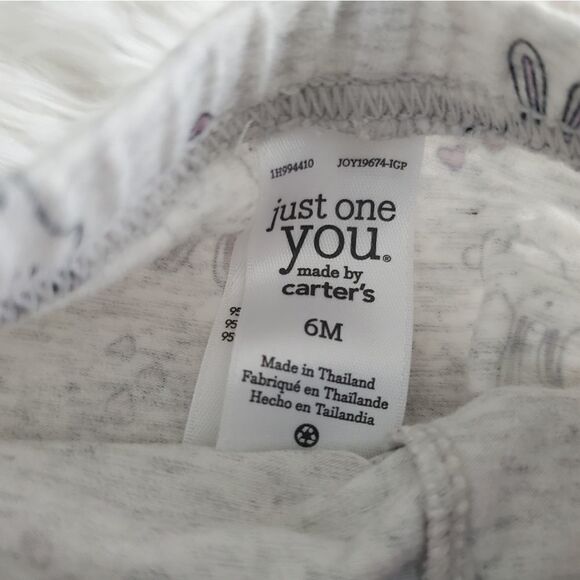 Carter's Baby Girl's Size 6M Pink Tutu Shirt with Gray Rabbit Pants - Picture 5 of 7